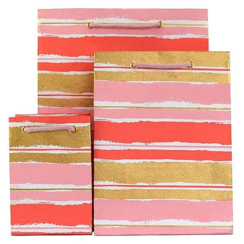 V35590; V35712; V35583 - Painterly Stripes Bag Pink - GBG276.00/10 10/PK