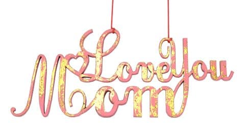 V35620 - Love You Mummy Gold Crush Pink Dec - FMUM.10 6/PK