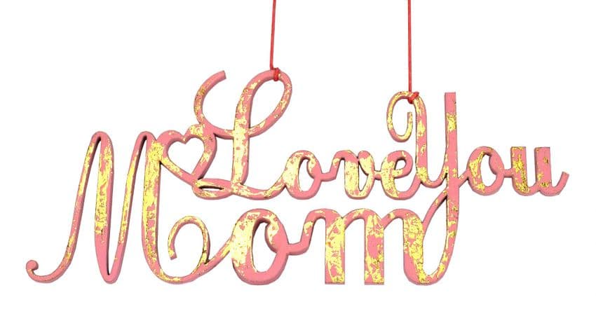 V35620 - Love You Mummy Gold Crush Pink Dec - FMUM.10 6/PK