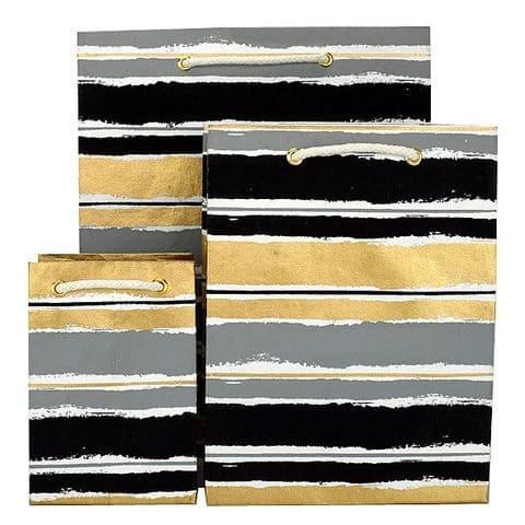 V35804; V35750; V35767 - Painterly Stripes Bag Black - GBG276.00/85 10/PK
