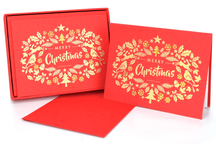 V36658 - Merry Christmas Red Note Cards Set of 8 - NC287.20/51 6/PK