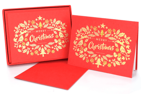V36658 - Merry Christmas Red Note Cards Set of 8 - NC287.20/51 6/PK