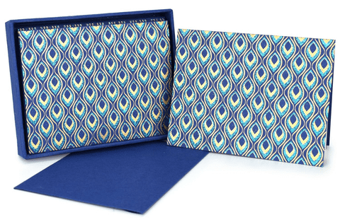 V36702 - Mini Feathers Blue Note Cards Set of 8 - NC301.48/51 6/PK