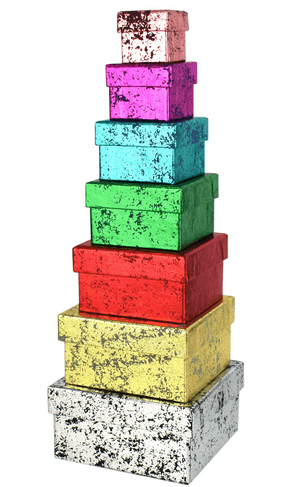 V37105 - Funky Nest of 7 boxes - GBXSMN171AW18 2/PK