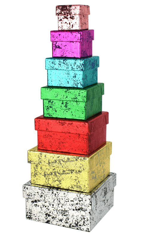 V37105 - Funky Nest of 7 boxes - GBXSMN171AW18 2/PK