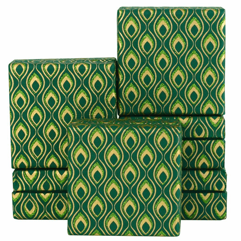 V37440 - Mini Feathers Mini Boxes Green - GBXM301.65 12/PK