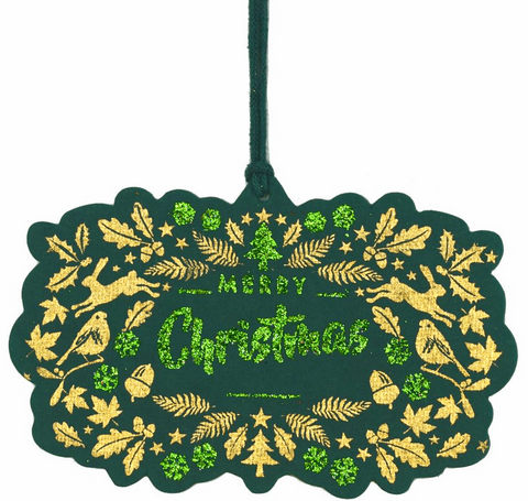 V37723 - Merry Christmas Green Tags Set of 4 - GT287.65 12/PK