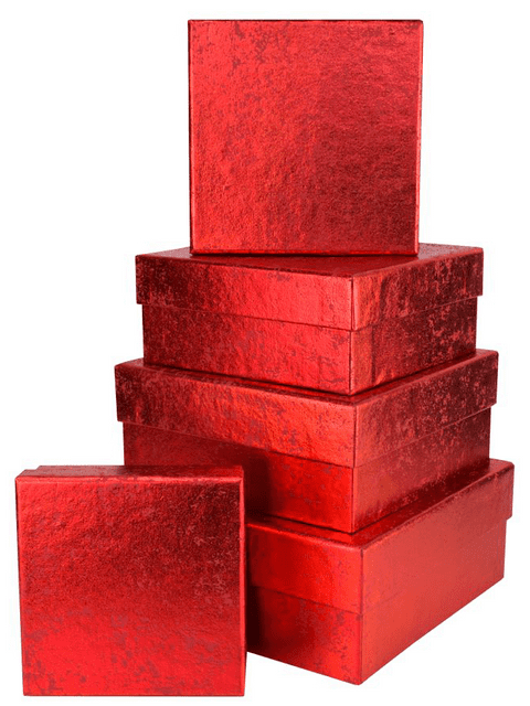 V39109 - Red Crush on Berry Square Nest of Boxes - GBXS171.24/20 1/PK