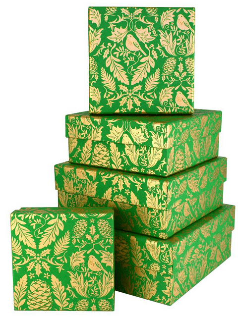 V39253 - Ruskin Square Nest 5 Boxes Green - GBXS208.64 1/PK