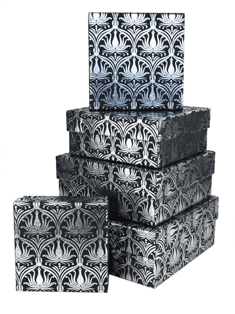 V39659 - Lotus Black Square Nest of 5 Boxes - GBXS275.85/01 1/PK