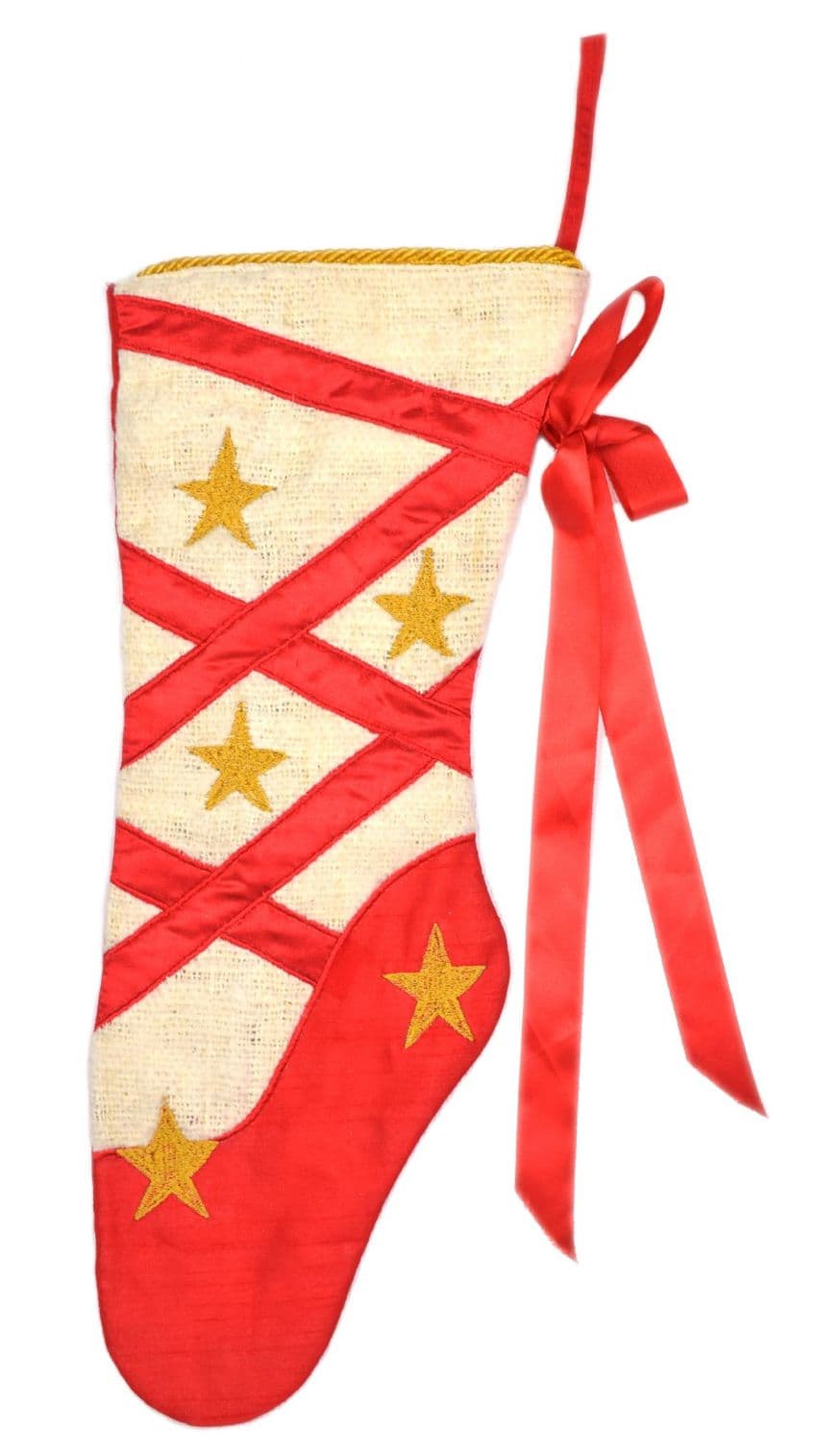 V40389 - Ballet Jute Stocking with Fur Trim - BALLETSTOCK 4/PK