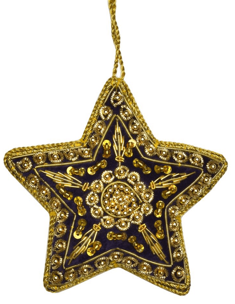 V40631 - Blue Velvet Stars - VDECSTAR.48 12/PK