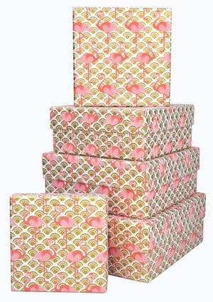 V40891 - Flamingo Square Nest of 5 Boxes 1/PK