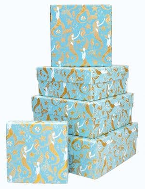 V40976 - Mermaids Square Nest of 5 Boxes 1/PK