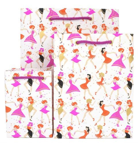 V41720; V41713; V41706 - Dancing Girls Raspberry Bag - GBG306.00 10/PK