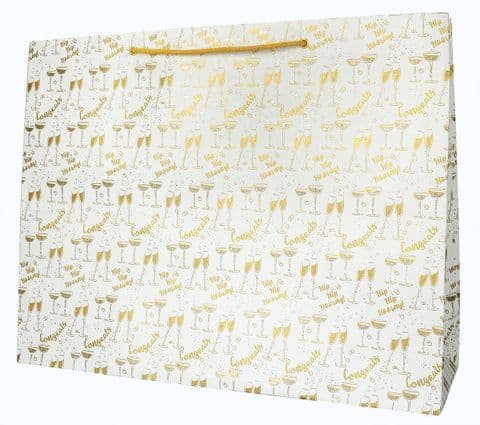 V41911 - Congratulations Gold XL Bag 5/PK