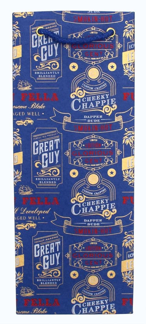 V41928 - Fun Fella Blue Bottle Bag 10/PK