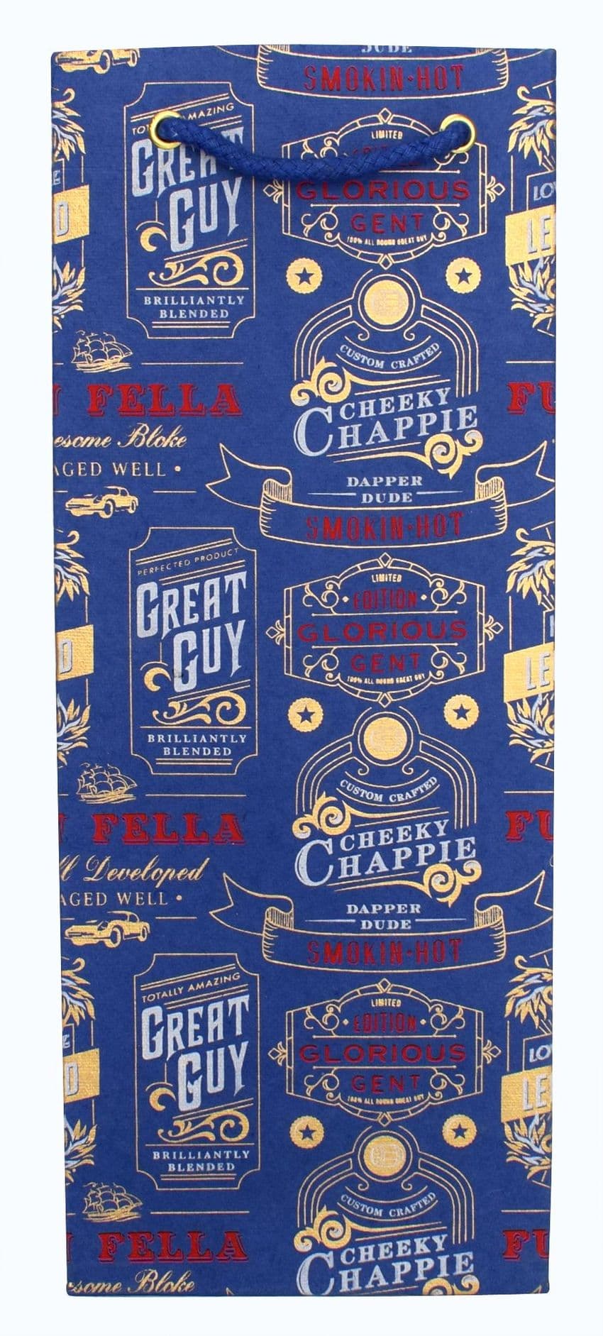 V41928 - Fun Fella Blue Bottle Bag 10/PK