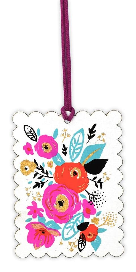 V42338 - Cote d'Azur Floral Raspberry tags s/4 12/PK