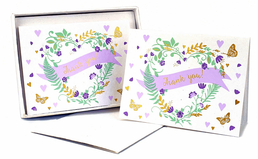 V42451 - Wedding Day Floral Note Cards s/8 6/PK