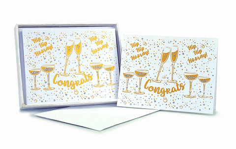 V42482 - Congratulations Gold Note Cards s/8 6/PK