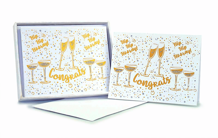 V42482 - Congratulations Gold Note Cards s/8 6/PK