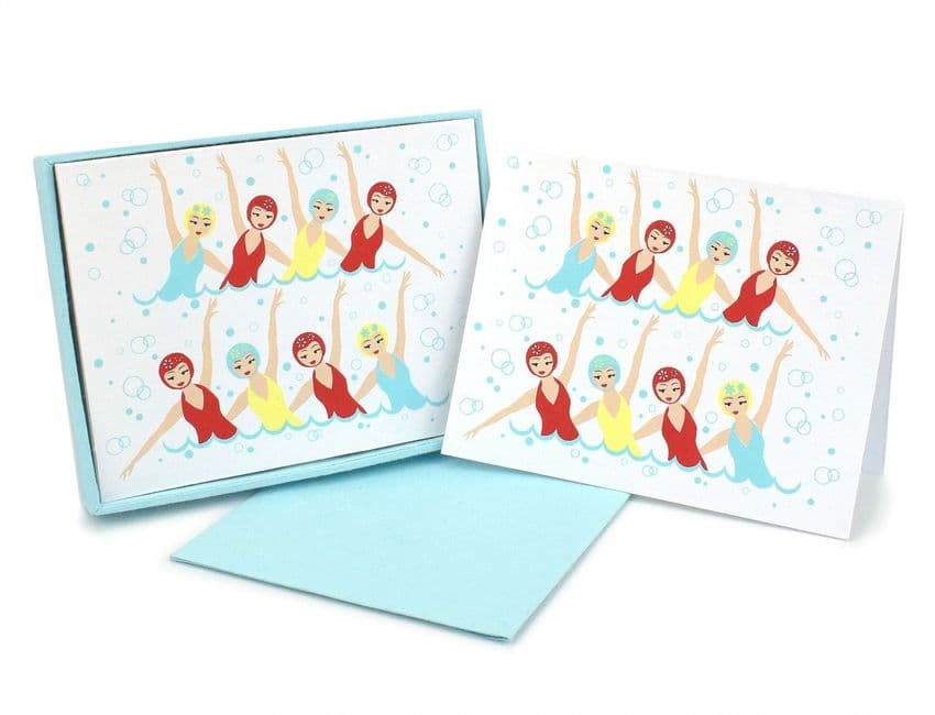 V42512 - Swimmers Mint Note Cards s/8 6/PK
