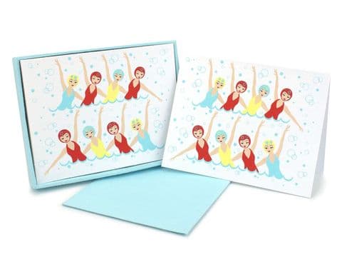 V42512 - Swimmers Mint Note Cards s/8 6/PK