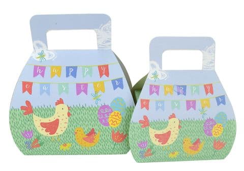 V42598 - Easter Folding Handbag Boxes Set of 2 12/PK