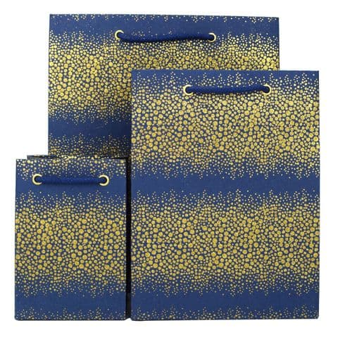 V42925; V42918; V42901 - Gold Bubbles on Blue Bag - GBG169.48/51 10/PK