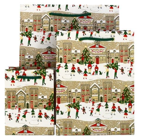 V43021; V43014; V43007 - Xmas Town Bag - GBG320.100 10/PK