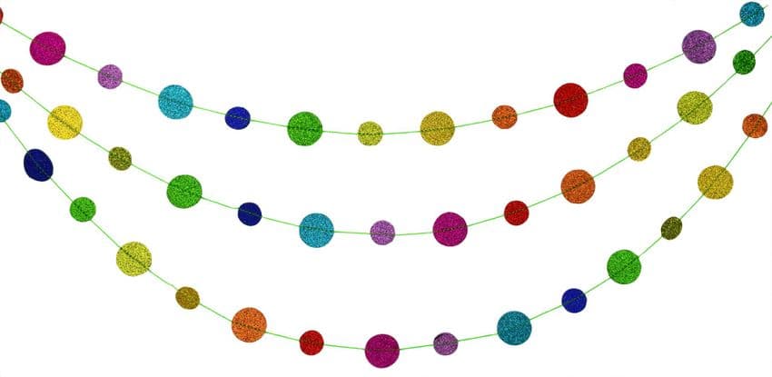 V43168 - Glitter Round Garland 6/PK