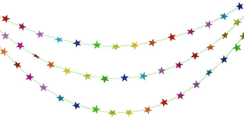 V43175 - Glitter Star Garland 6/PK