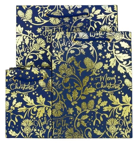 V43557; V43519; V43472 - Joy To The World Blue Bag - GBG321.48 10/PK