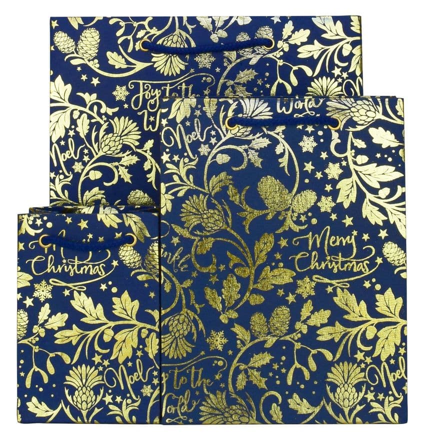 V43557; V43519; V43472 - Joy To The World Blue Bag - GBG321.48 10/PK