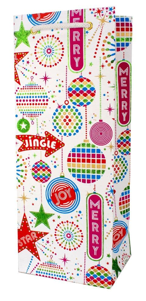 V43618 - Xmas Disco Bottle Bag 10/PK