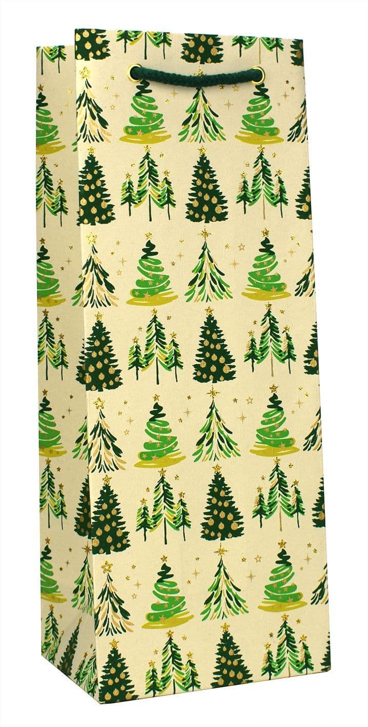 V43656 - Xmas Tree Green Bottle Bag 10/PK