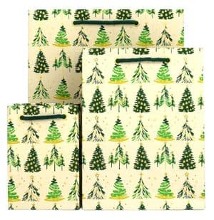 V43687; V43670; V43663 - Xmas Trees Green Bag - GBG324.68 10/PK