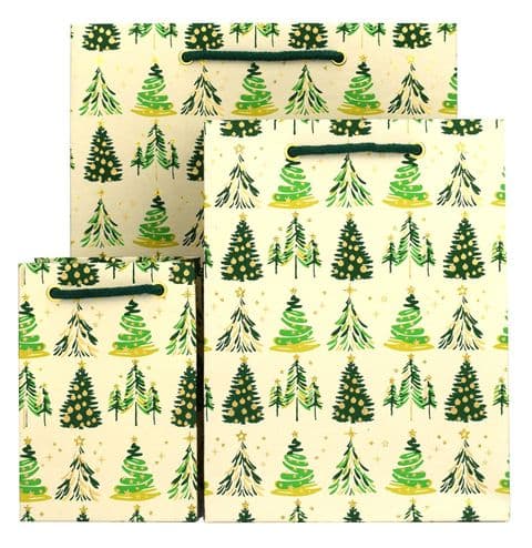 V43687; V43670; V43663 - Xmas Trees Green Bag - GBG324.68 10/PK