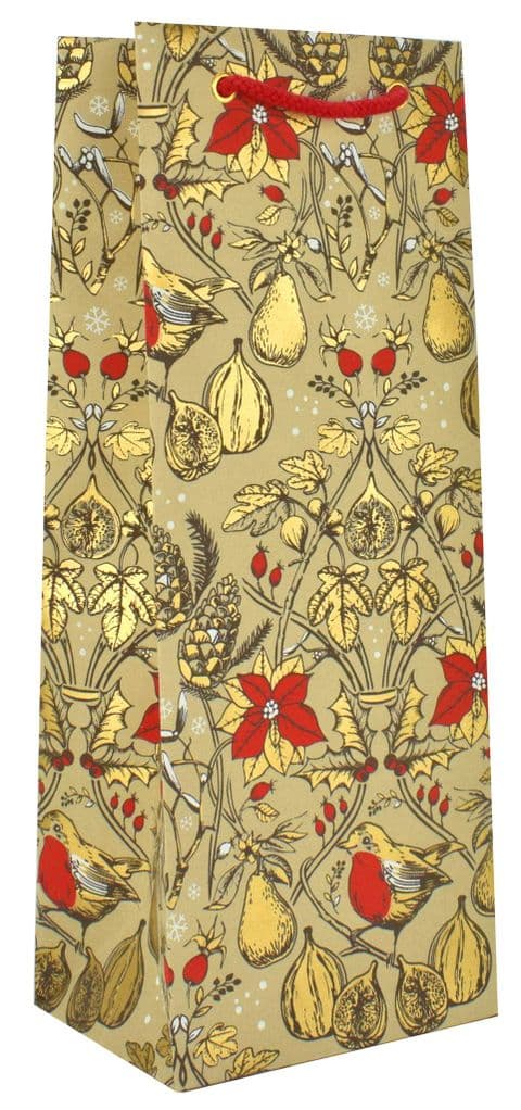 V43748 - Poinsettia Bottle Bag 10/PK