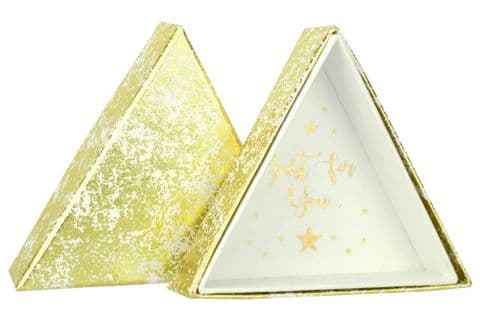 V43991 - Triangular Box Gold Crush 6/PK