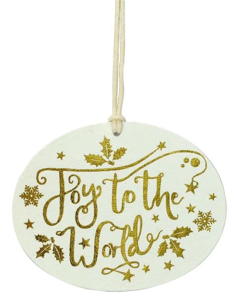 V44097 - Joy to the World Gold Tags Set of 4 12/PK