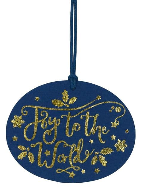 V44110 - Joy to the World Blue Tags Set of 4 12/PK