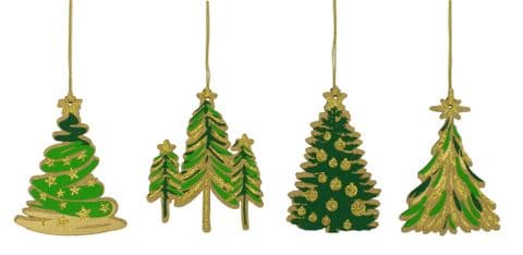 V44202 - Laser Cut Christmas Tree Topper Set of 4 6/PK
