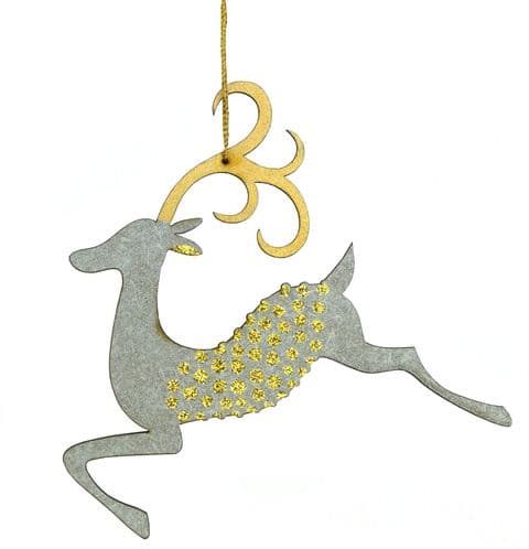 V44219 - Laser Cut Glitter Deer Topper 12/PK