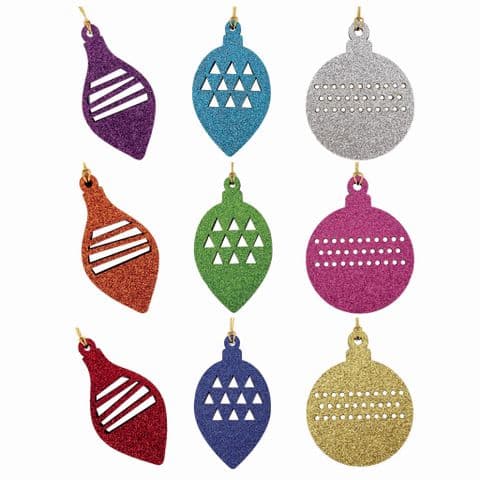 V44226 - Laser Cut Selection of Glitter Toppers Set of 9 6/PK