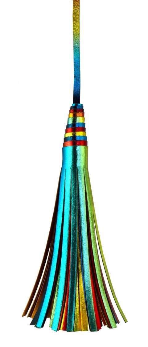 V44240 - Multi-Coloured Faux Leather Topper Tassel 12/PK