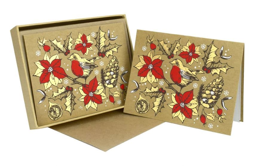 V44288 - Pionsettia Note Cards Set of 8 6/PK