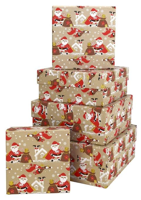 V44813 - Super Santa Square Nest of Boxes 1/PK