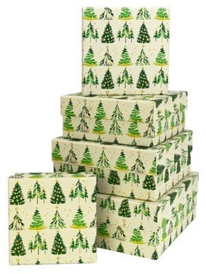 V45018 - Xmas Tree Green Square Nest of Boxes 1/PK